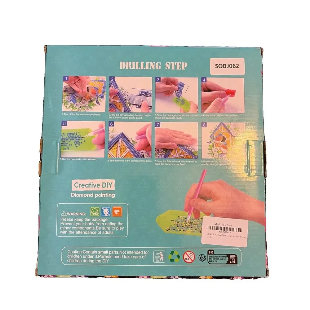DIY Diamond Painting Wall Hanging Kit Patriotic Birds with American Flag